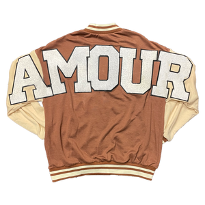 Womens Brown Amour Academy Varsity Jacket